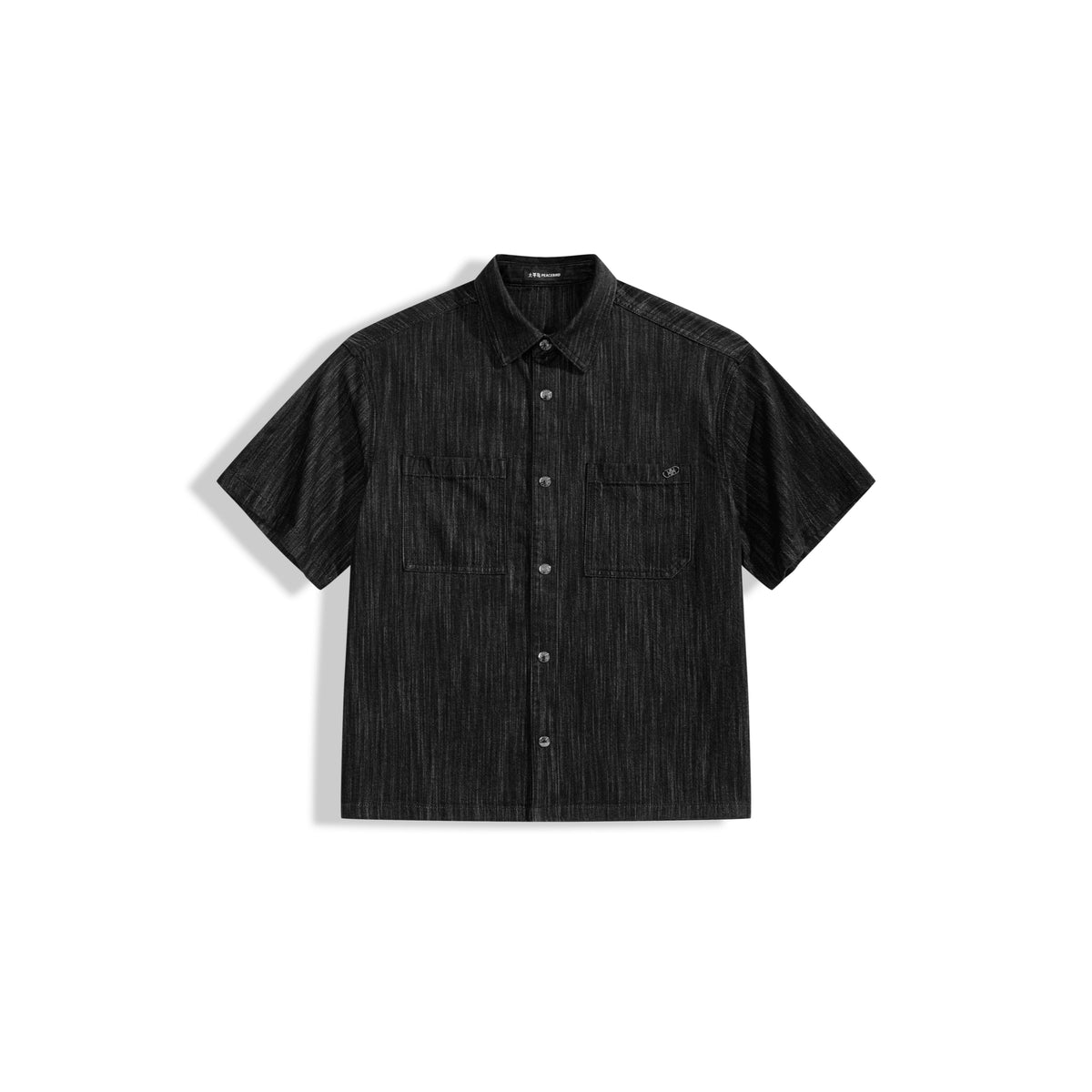 Men's Casual Loose-Fit Short-Sleeve Denim Shirt