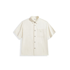 Men's Casual Solid Short-Sleeve Outerwear Shirt