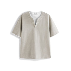 Men's casual Henley short-sleeve shirt