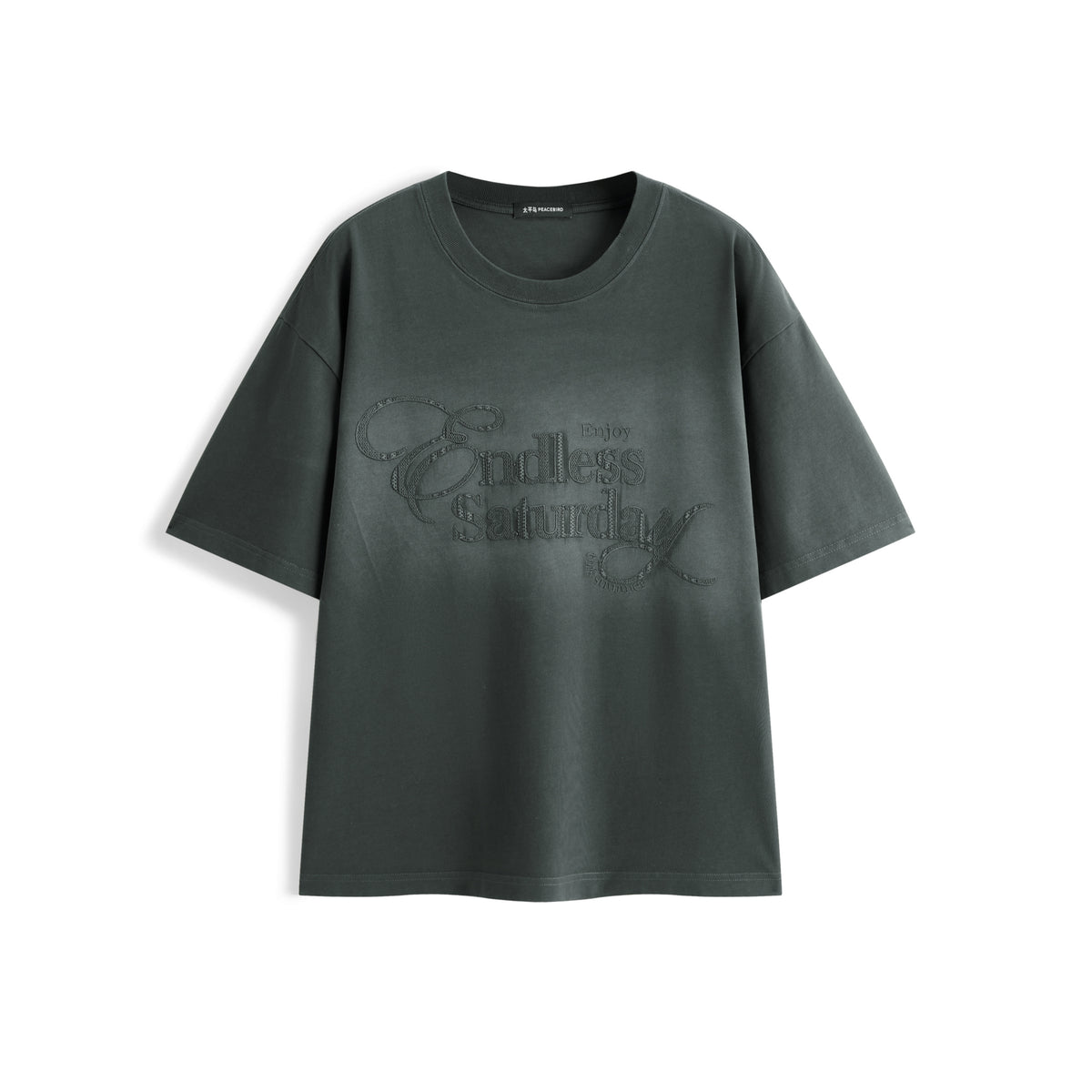 Men's casual short-sleeve with letter embroidery