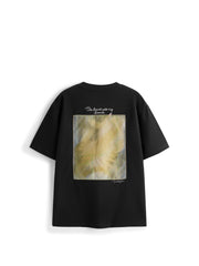 Men's Casual Organza-Panel Embroidered T-Shirt