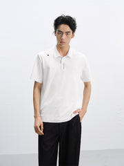 Men's Polo Shirt with Placket Print