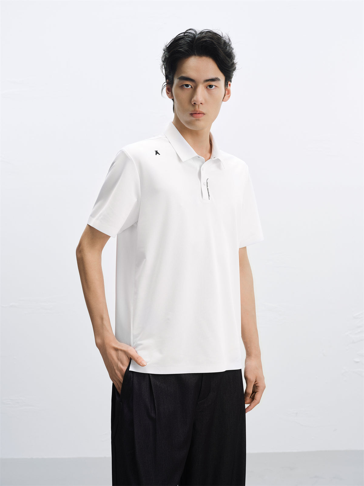 Men's Polo Shirt with Placket Print