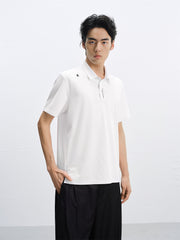 Men's Polo Shirt with Placket Print