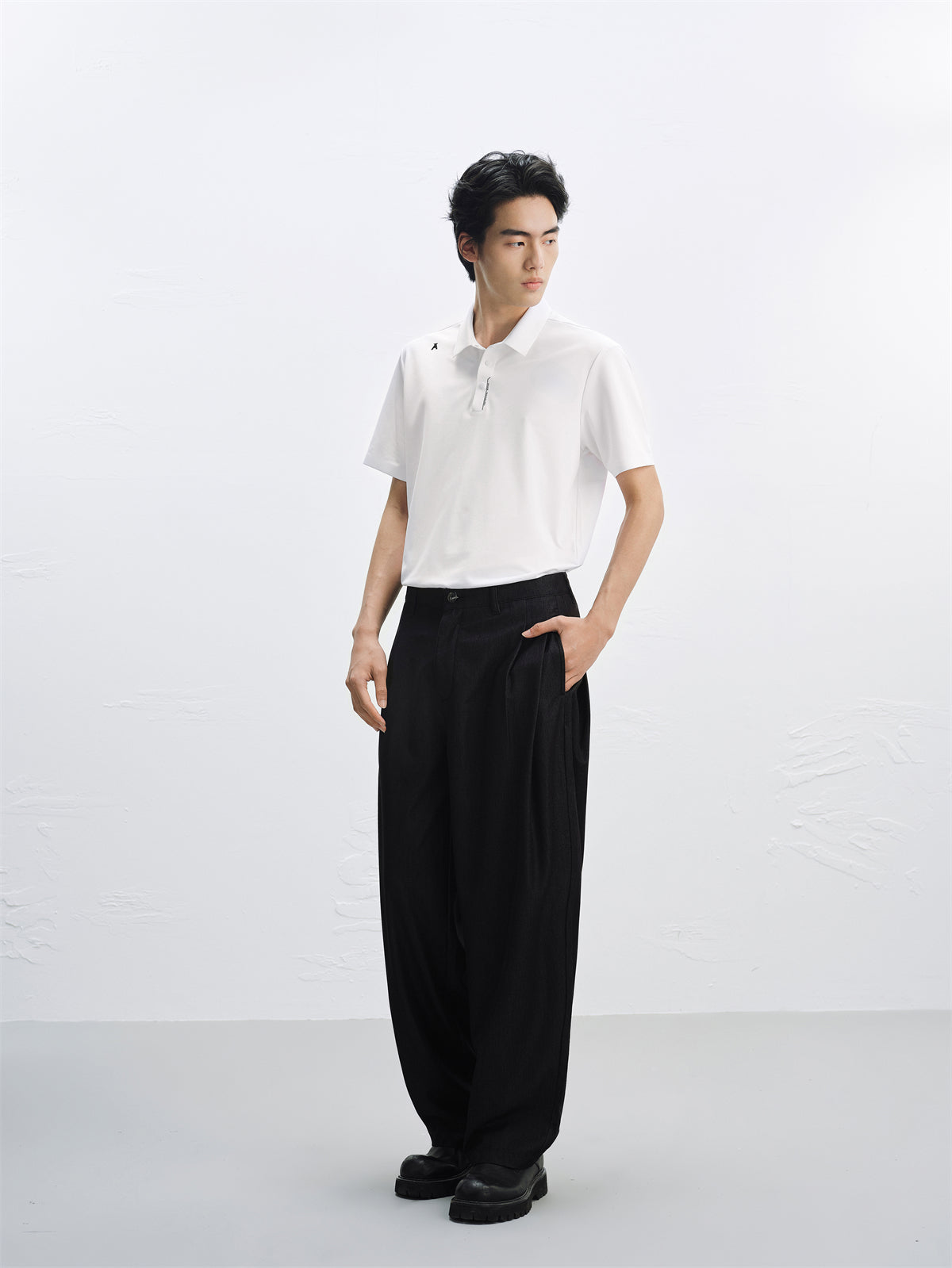 Men's Polo Shirt with Placket Print