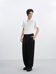 Men's Polo Shirt with Placket Print