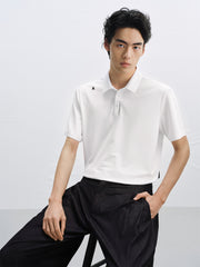Men's Polo Shirt with Placket Print