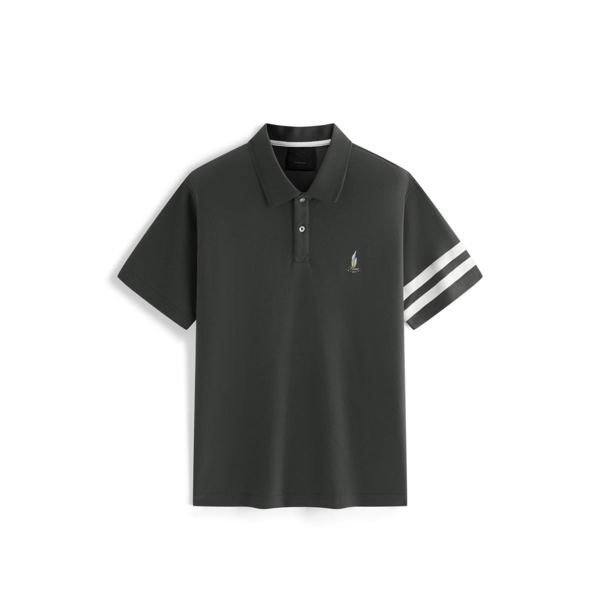Men's Casual Contrast Striped Polo Shirt