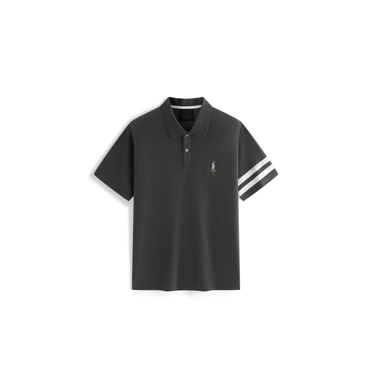 Men's Casual Contrast Striped Polo Shirt