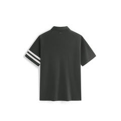 Men's Casual Contrast Striped Polo Shirt