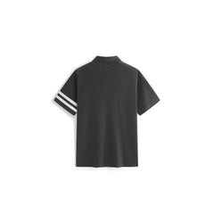 Men's Casual Contrast Striped Polo Shirt