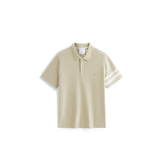 Men's Casual Contrast Striped Polo Shirt