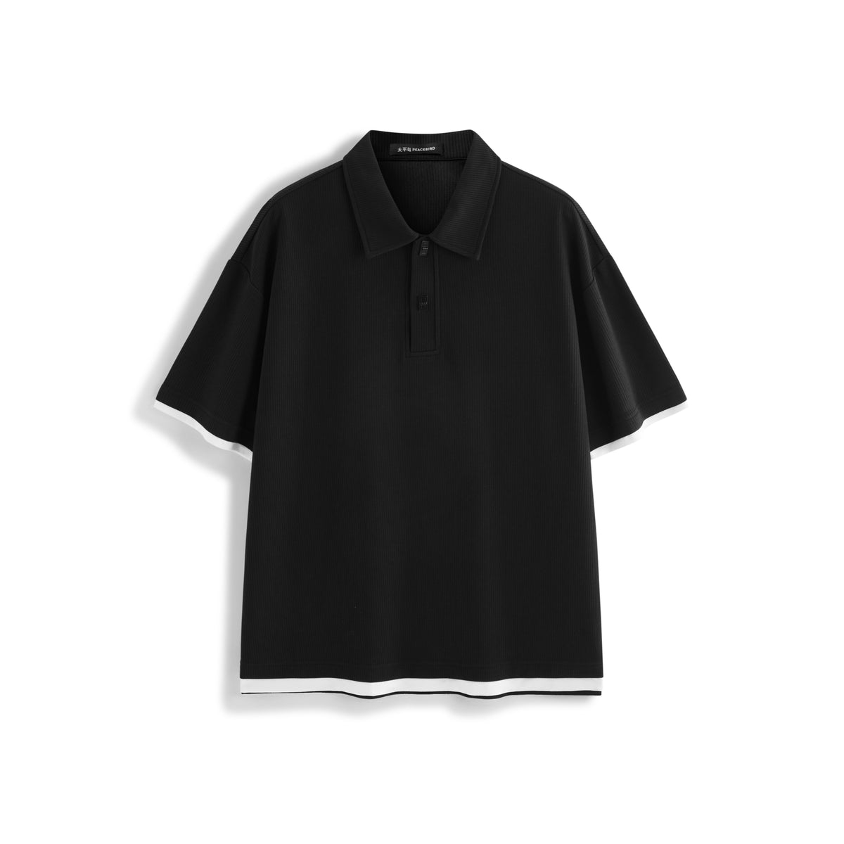 Men's Waffle Knit Short Sleeve Polo Shirt