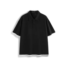 Men's Waffle Knit Short Sleeve Polo Shirt