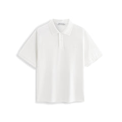 Men's Casual White Polo Shirt with Collar
