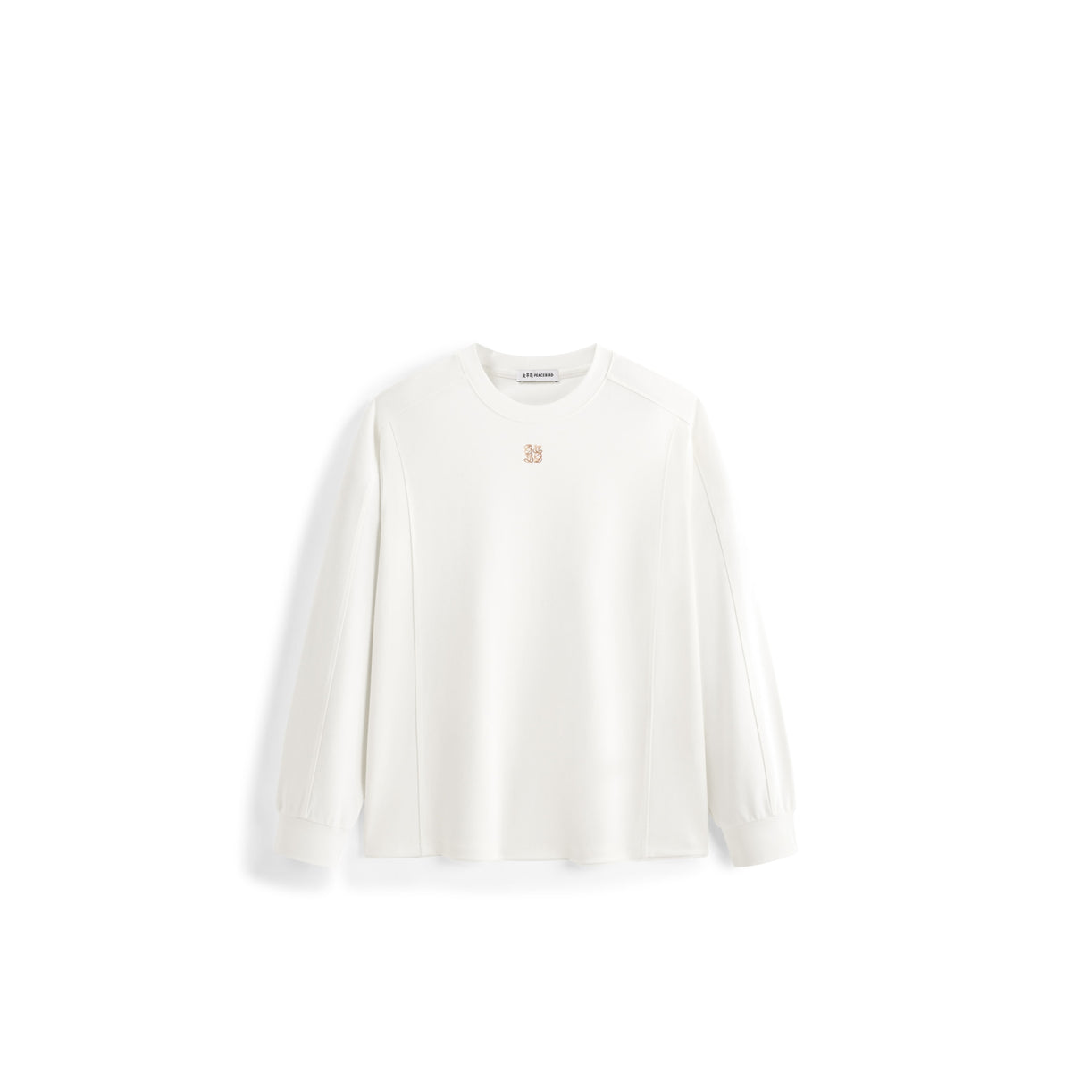 Men's Casual Textured Embroidered Long-Sleeve T-Shirt