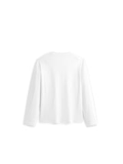 Men's Basic White Embroidered Long-Sleeve T-Shirt