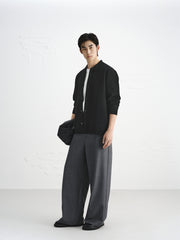 Men's Embroidered Collar Knit Cardigan