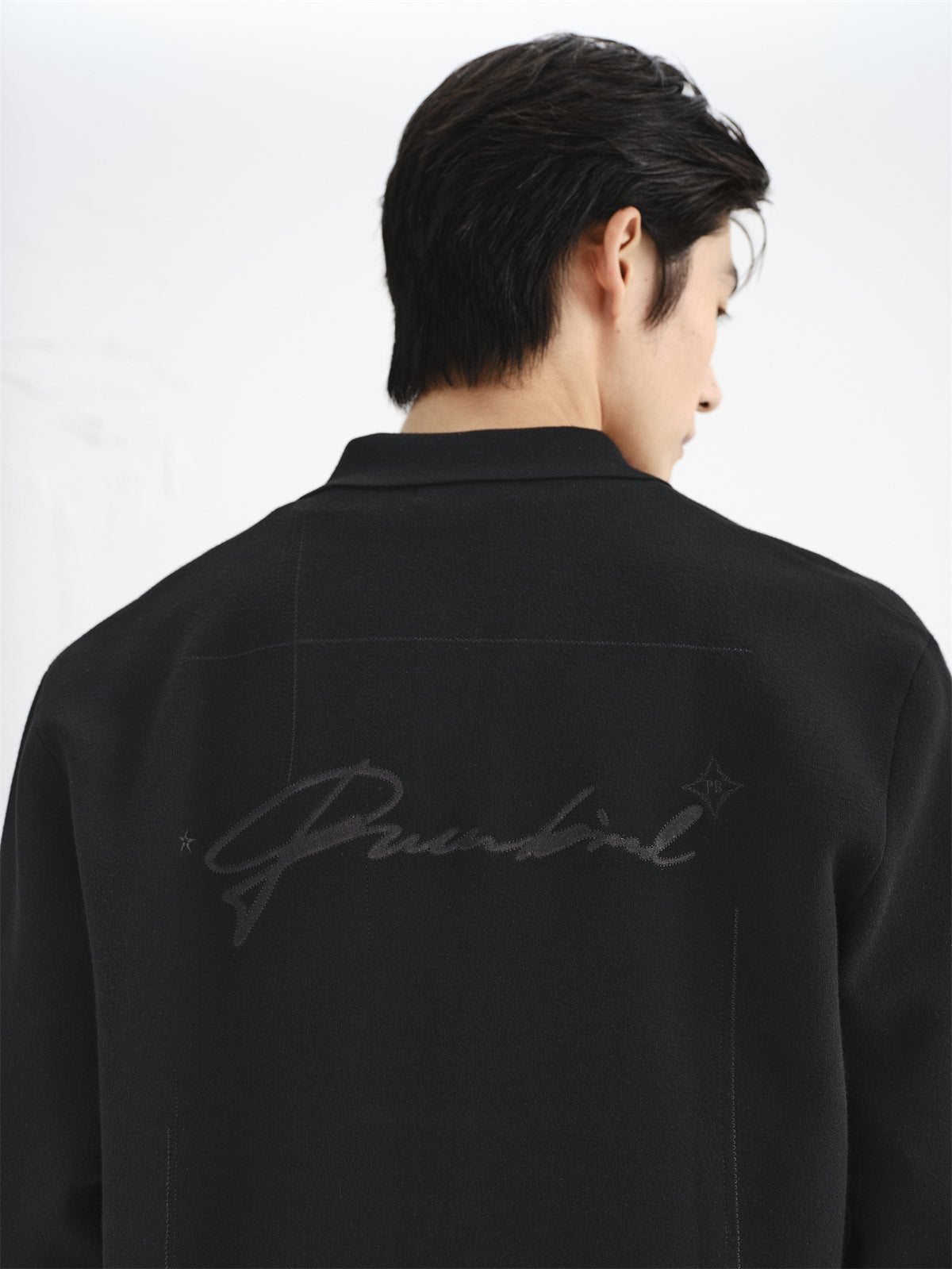 Men's Embroidered Collar Knit Cardigan