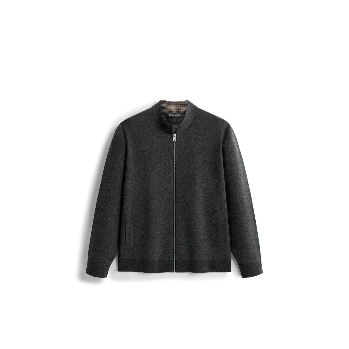 Men's Harrington-Style Knit Cardigan Jacket