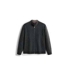 Men's Harrington-Style Knit Cardigan Jacket