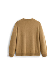 Men's Casual Earth-Tone Pure Wool Knit Cardigan