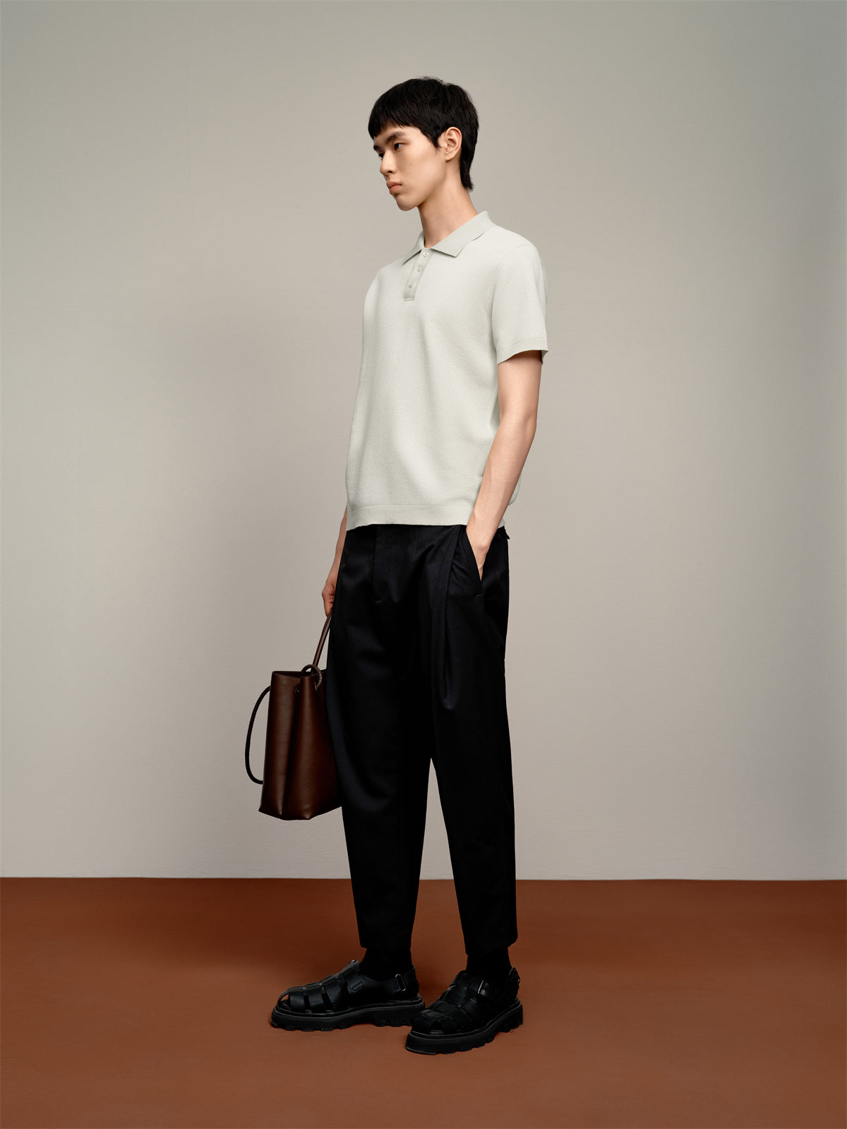 Men's Soft Knit Pullover Polo Shirt
