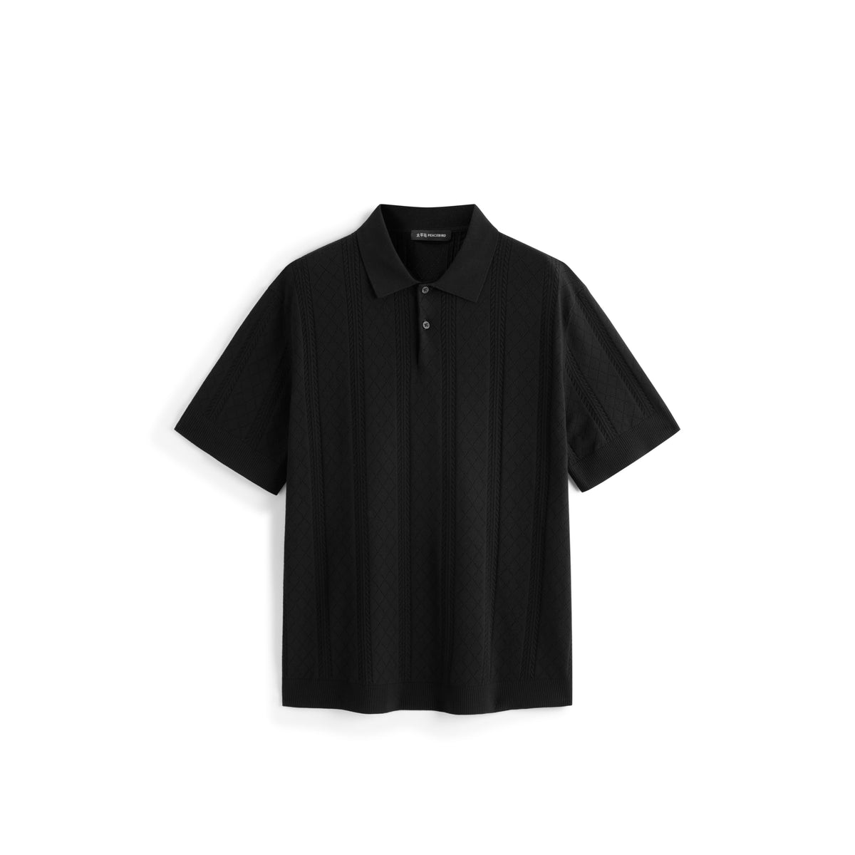 Men's Old Money Style 3D Cable-Knit Polo Shirt