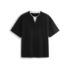Men's Acetate Color-Blocked Short Sleeve T-Shirt