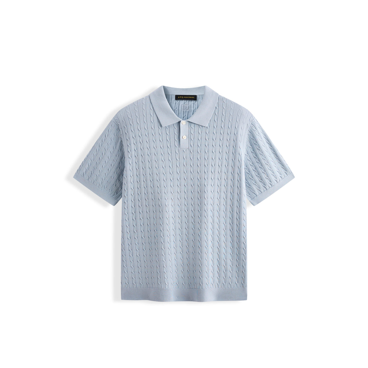 Men's Old Money Style Knitted Cable-Knit Polo Shirt