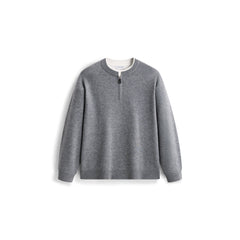 Men's Wool-Blend Faux-Layer Knit Pullover