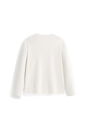 Men's Casual White Wave-Texture Knit Top