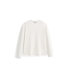 Men's Casual White Wave-Texture Knit Top