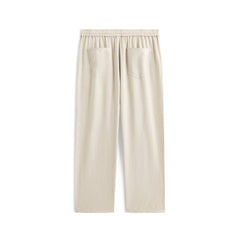 Men's Casual Linen-Texture Wide-Leg Pants