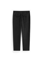 Men's Casual Silk-Blend Black Tapered Pants
