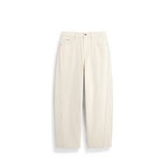 Men's Casual White Relaxed-Fit Elastic-Waist Jeans