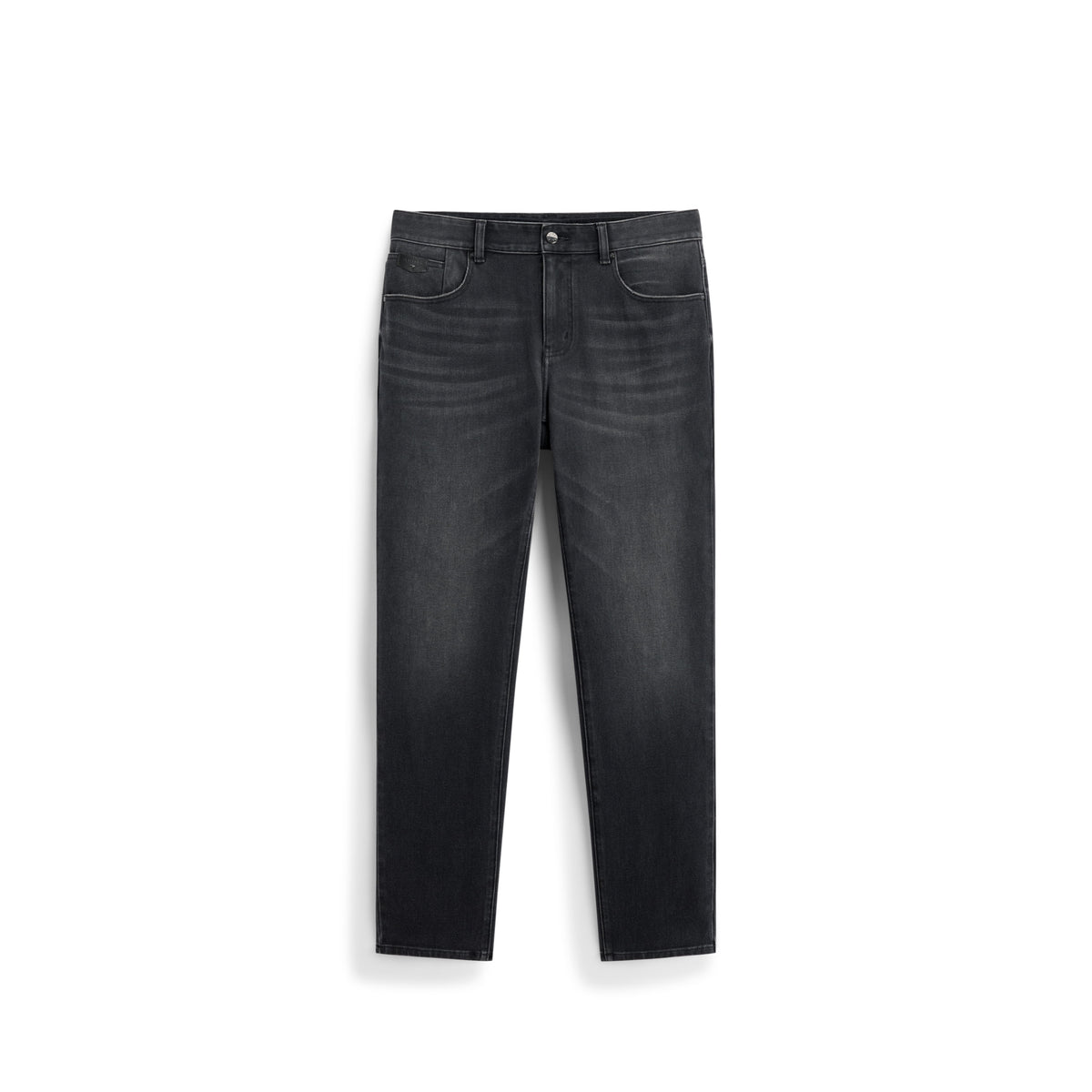 Men's Casual Dark Grey Slim-Fit Tapered Jeans