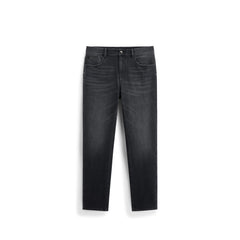 Men's Casual Dark Grey Slim-Fit Tapered Jeans