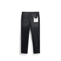 Men's Casual Dark Grey Slim-Fit Tapered Jeans
