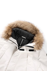 Men's Parka Down Coat With Racoon Dog Fur Collar