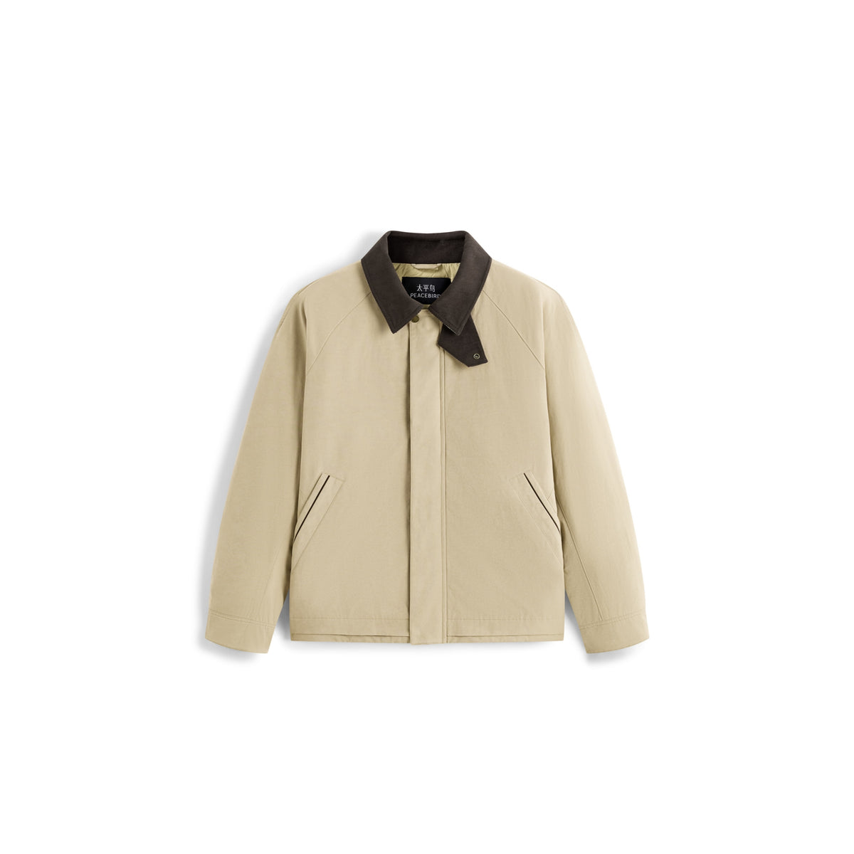 Men's Casual Corduroy Contrast-Collar Jacket-Style Down Jacket