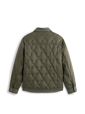 Men's Casual Shirt-Style Faux-Layer Goose Down Jacket