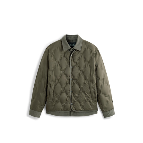 Men's Casual Shirt-Style Faux-Layer Goose Down Jacket