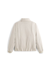 Men's Casual White Down Jacket with 3D Paneled Design