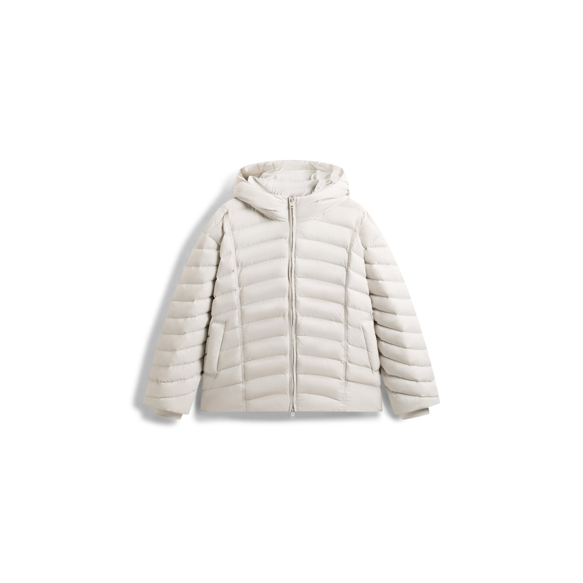 Men's Casual White Channel-Quilted Down Jacket