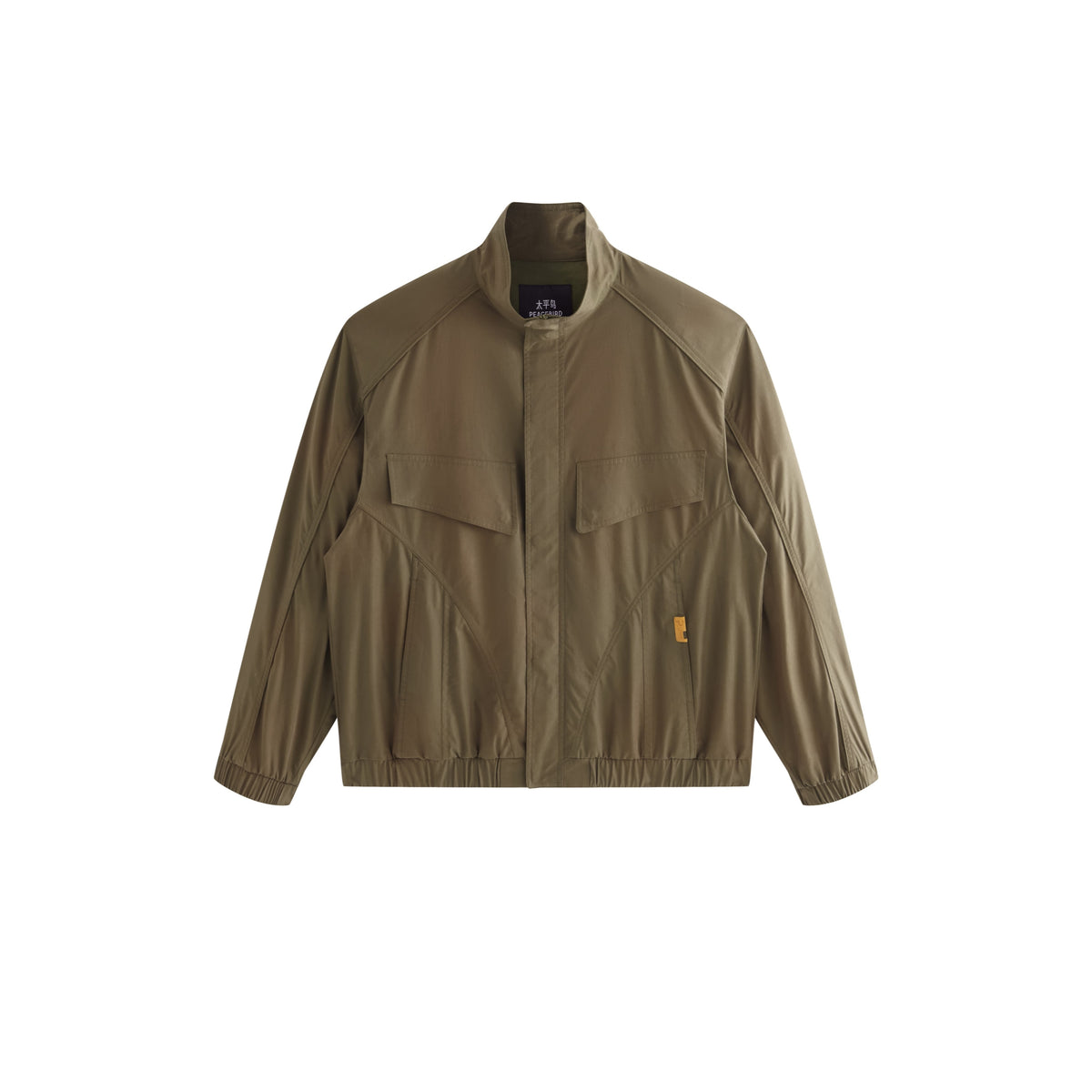 Men's Cargo-Style Stand-Collar Solid Jacket