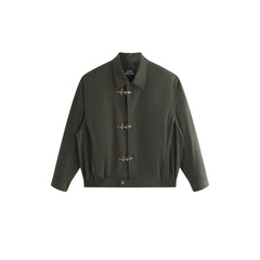 Men's Vintage Aircraft-Buckle Brown Jacket