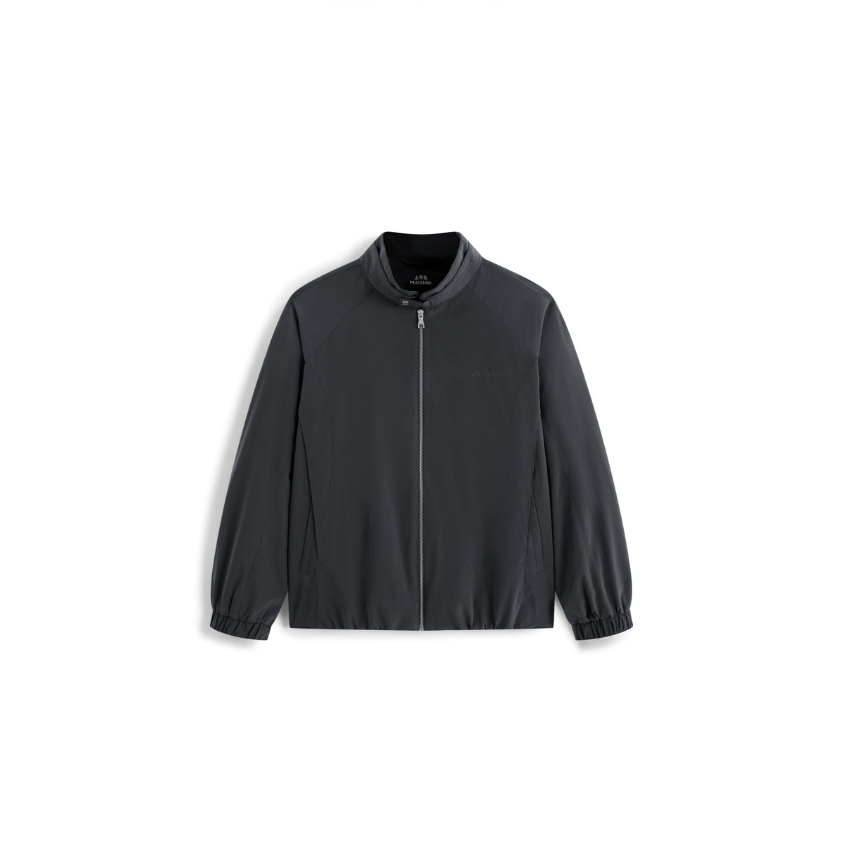 Men's Casual Dark Blue Stand-Collar Padded Jacket