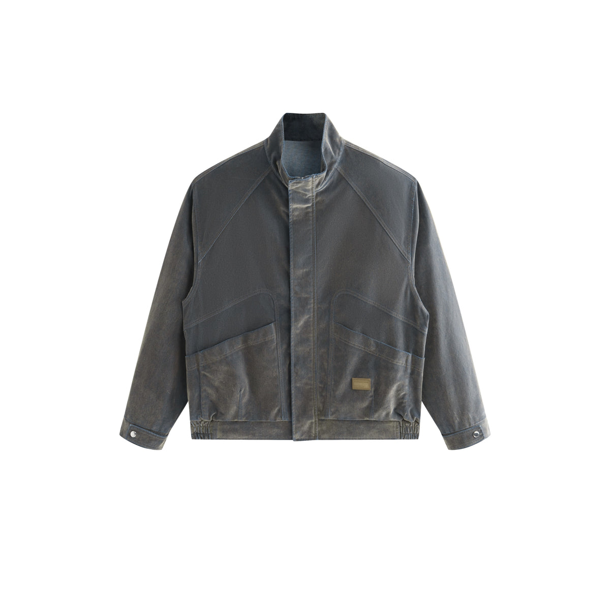 Men's Casual Flocked Lustrous Stand-Collar Jacket