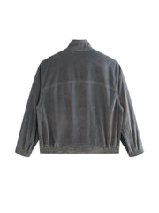 Men's Casual Flocked Lustrous Stand-Collar Jacket